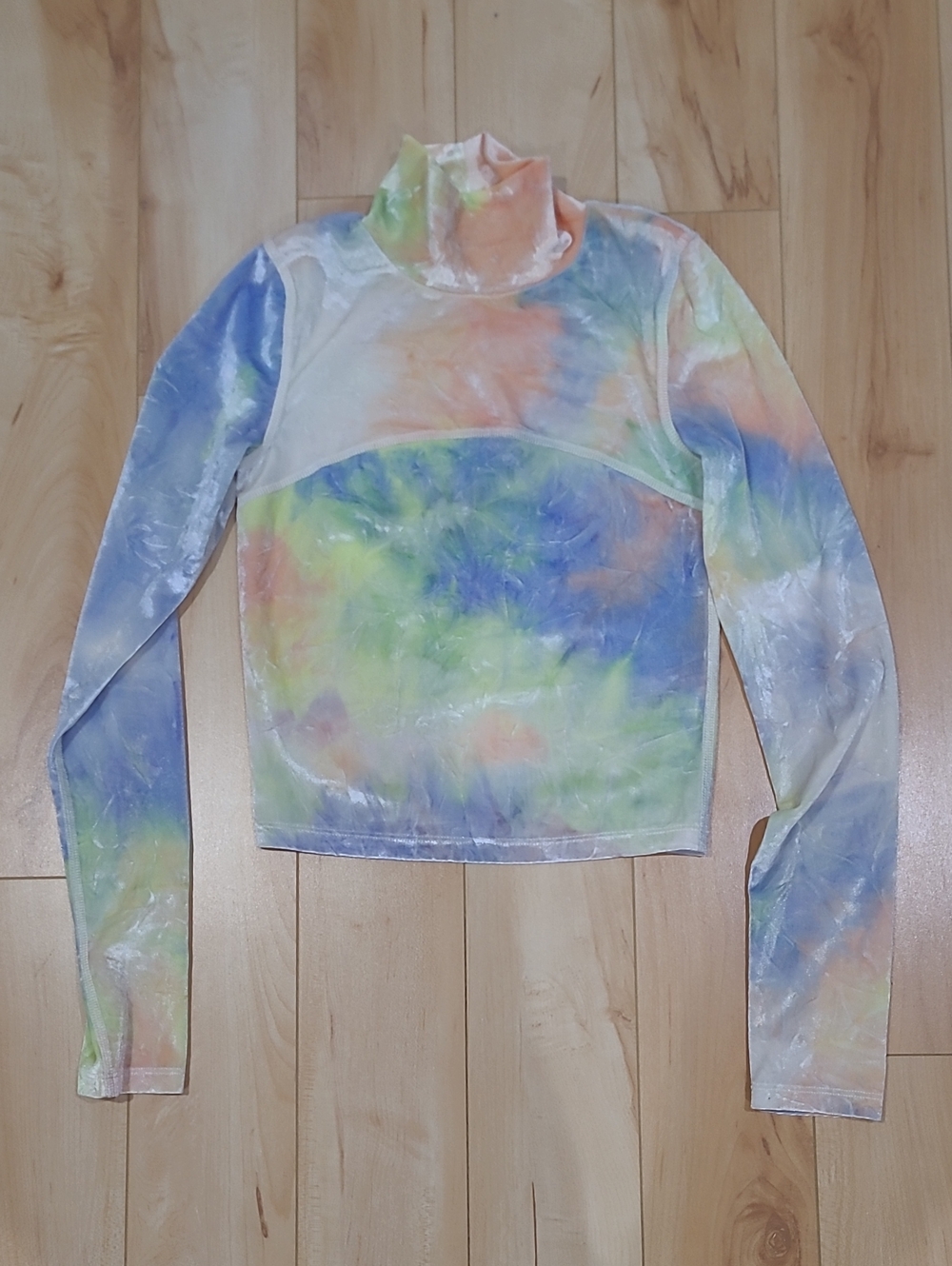 Wilfred Free Women's Size Small Tie-Dye Mock Neck Long Sleeve Top